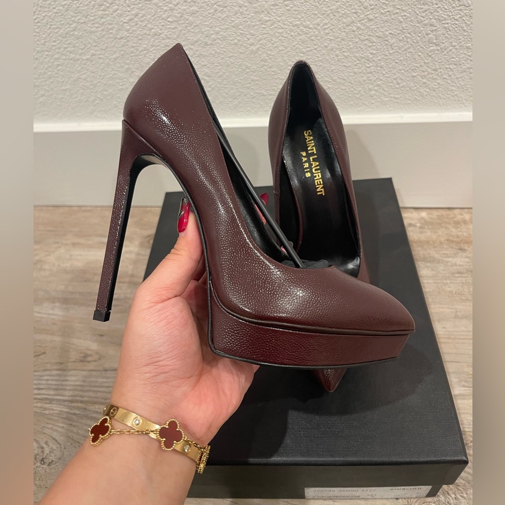 YSL/SLP WOMAN BURGUNDY HIGH HEELS platform